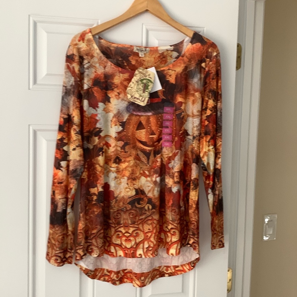 One World Top with Fall Decorations